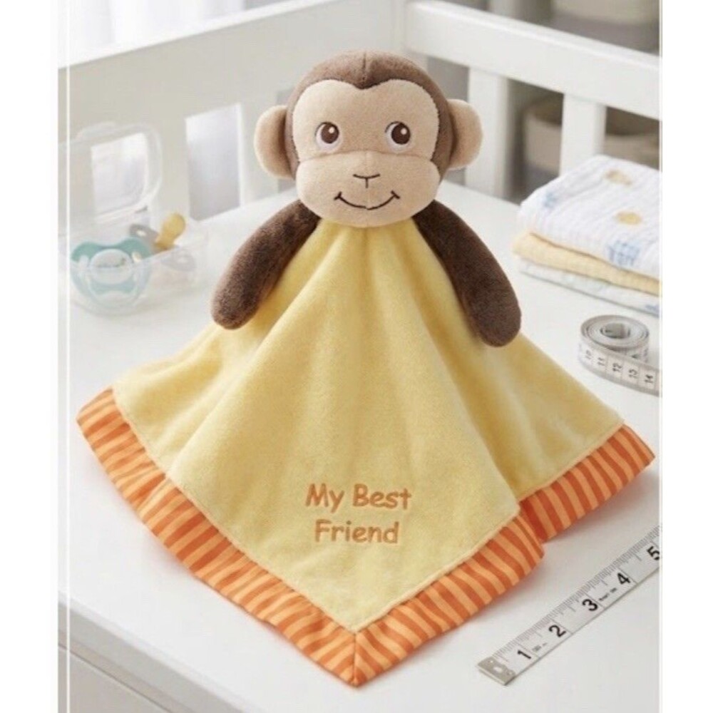 Garanimals Monkey Security Blanket Lovey Rattle My Best Friend Orange Yellow